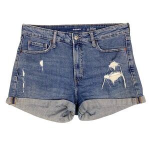 Old‎ Navy Womens Size 12 OG Straight High Rise Distressed Denim Shorts Cuffed